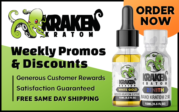 Kraken Kratom liquid extracts - White Gold and Zenith Nano shots, weekly promos and free same-day shipping. Order now.